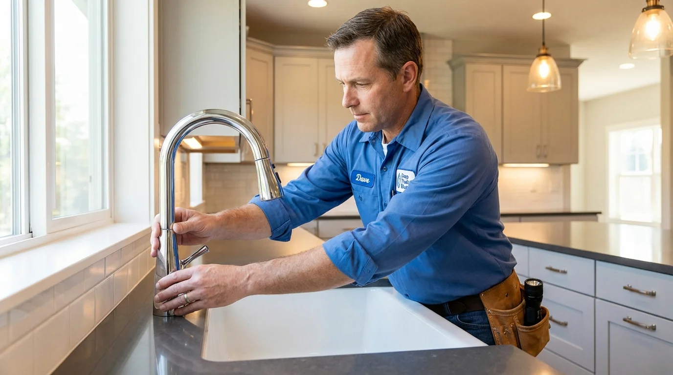 Kitchen faucet installation by Johns Plumbing LLC in Cullen
