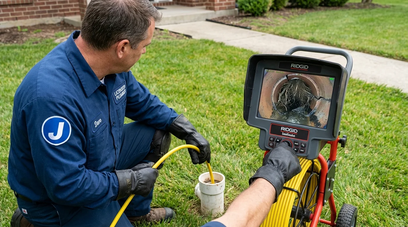 Sewer camera inspection being performed by Johns Plumbing LLC in Cullen